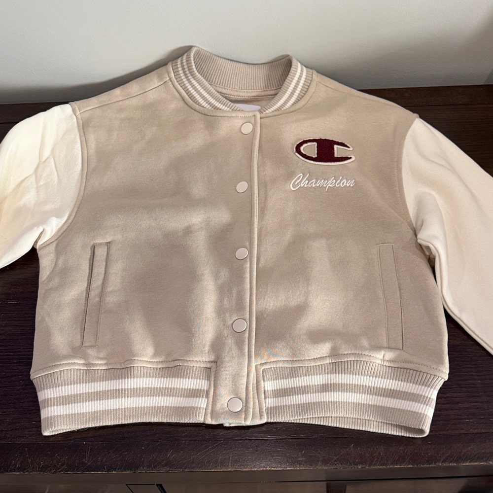 Champion Kids Two-Tone Beige & Cream Bomber Jacket